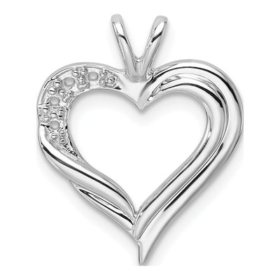 14K White Gold Heart for Side Pendant