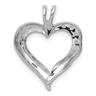 14K White Gold 1/20 ct tw Diamond Heart Pendant – view 4