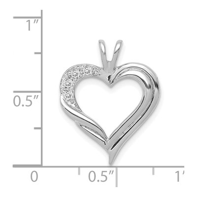 14K White Gold 1/20 ct tw Diamond Heart Pendant – view 5