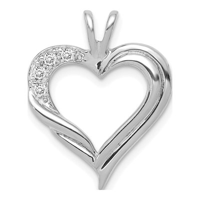 14K White Gold 1/20 ct tw Diamond Heart Pendant