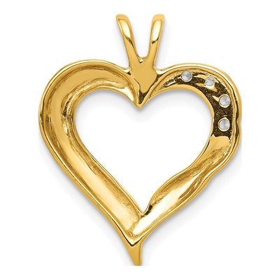 14K Yellow Gold 1/20 ct tw Diamond Fancy Heart Pendant – view 4