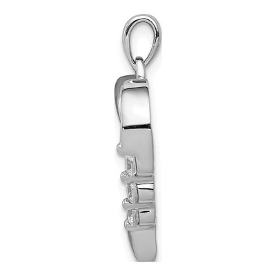 14K White Gold 1/4 ct tw Diamond Three Heart Pendant – view 3