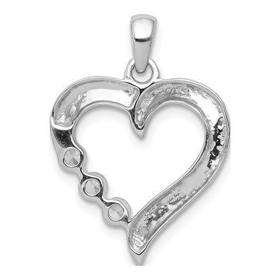 14K White Gold 1/4 ct tw Diamond Three Heart Pendant – view 4