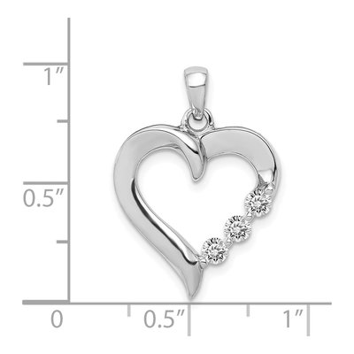14K White Gold 1/4 ct tw Diamond Three Heart Pendant – view 5