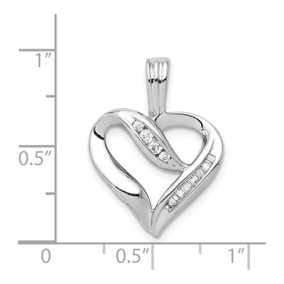 14K White Gold 1/8 ct tw Diamond Heart Pendant – view 4