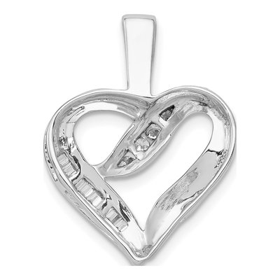 14K White Gold 1/8 ct tw Diamond Heart Pendant – view 5