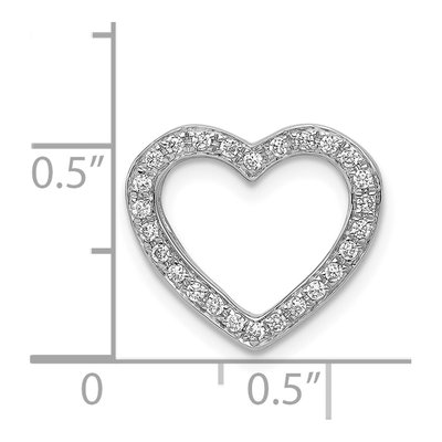 14K White Gold 1/6 ct tw Diamond Heart Slide Pendant – view 5