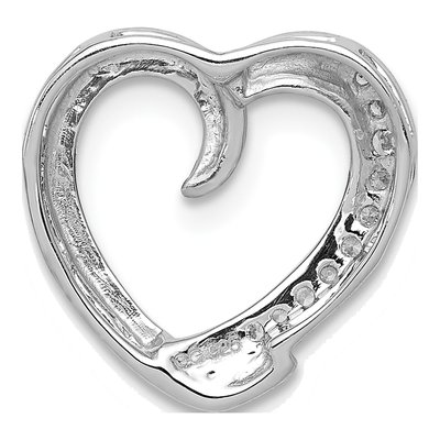 14K White Gold 1/20 ct tw Diamond Heart Slide Pendant – view 4