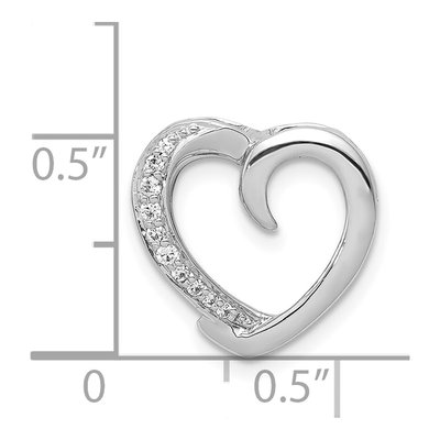 14K White Gold 1/20 ct tw Diamond Heart Slide Pendant – view 5