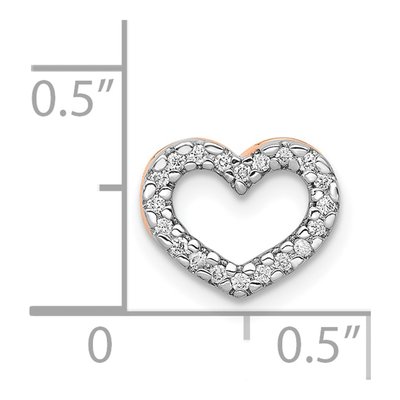 14K Rose Gold 1/15 ct tw Diamond Heart Slide Pendant – view 5