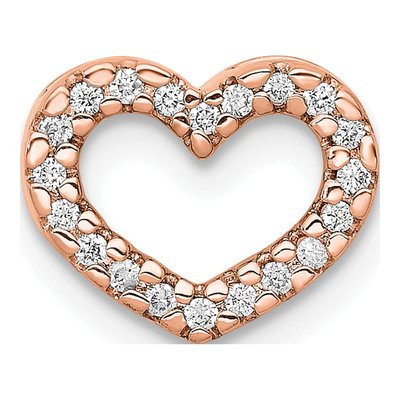 14K Rose Gold 1/15 ct tw Diamond Heart Slide Pendant