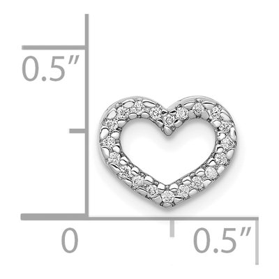 14K White Gold 1/15 ct tw Diamond Heart Slide Pendant – view 3