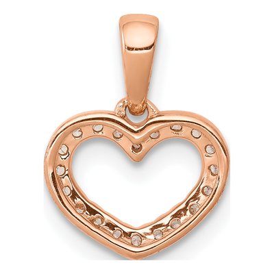 10K Rose Gold Diamond Heart Pendant – view 3
