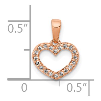 10K Rose Gold Diamond Heart Pendant – view 4