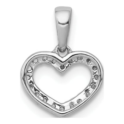 10K White Gold Diamond Heart Pendant – view 3