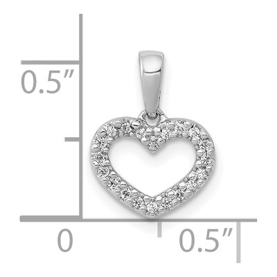 10K White Gold Diamond Heart Pendant – view 4