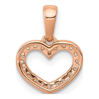 14K Rose Gold Diamond Heart Pendant – view 4