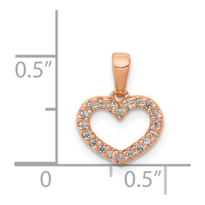 14K Rose Gold Diamond Heart Pendant – view 5
