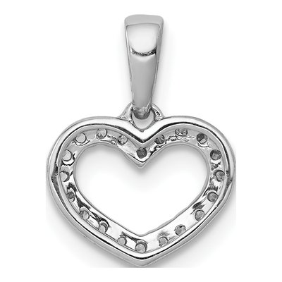 14K White Gold Diamond Heart Pendant – view 4