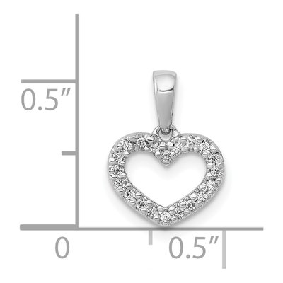 14K White Gold Diamond Heart Pendant – view 5