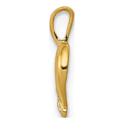 10K Yellow Gold Diamond Heart Pendant – view 2