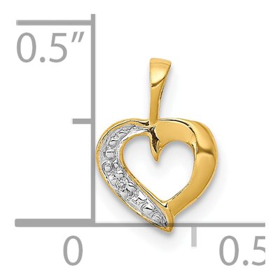 10K Yellow Gold Diamond Heart Pendant – view 4