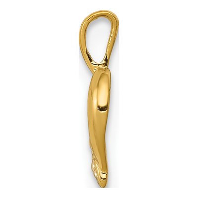 14K Yellow Gold Diamond Heart Pendant – view 3