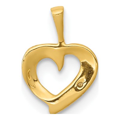 14K Yellow Gold Diamond Heart Pendant – view 4