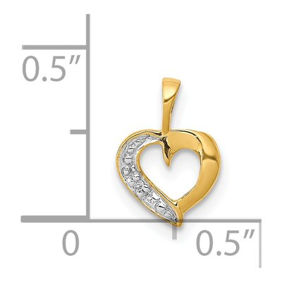 14K Yellow Gold Diamond Heart Pendant – view 5