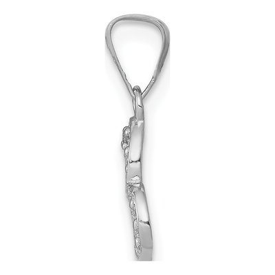 10K White Gold Diamond Heart Pendant – view 2