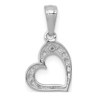 10K White Gold Diamond Heart Pendant – view 3
