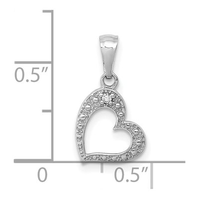10K White Gold Diamond Heart Pendant – view 4