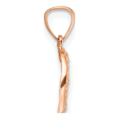 14K Rose Gold Diamond Curved Heart Pendant – view 3