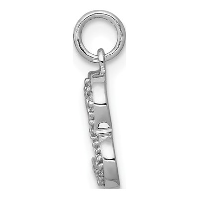 14K White Gold 1/20 ct tw Diamond Curved Heart Charm – view 3