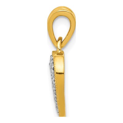 10K Yellow Gold 1/10 ct tw Diamond Heart Pendant – view 2