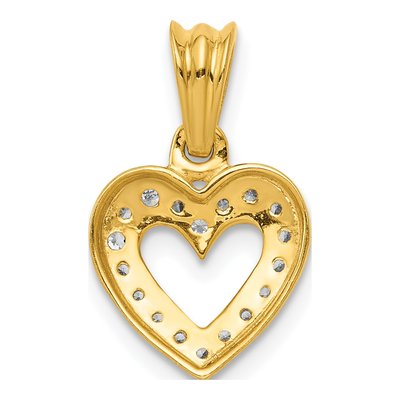 10K Yellow Gold 1/10 ct tw Diamond Heart Pendant – view 3