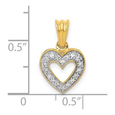 10K Yellow Gold 1/10 ct tw Diamond Heart Pendant – view 4