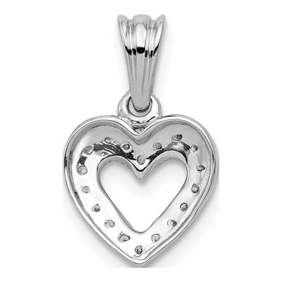 14K White Gold 1/10 ct tw Diamond Heart Pendant – view 4