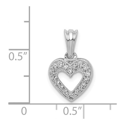14K White Gold 1/10 ct tw Diamond Heart Pendant – view 5