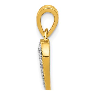 14K Yellow Gold 1/10 ct tw Diamond Heart Pendant – view 3