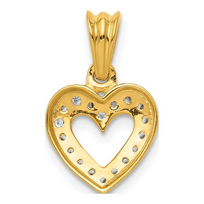 14K Yellow Gold 1/10 ct tw Diamond Heart Pendant – view 4