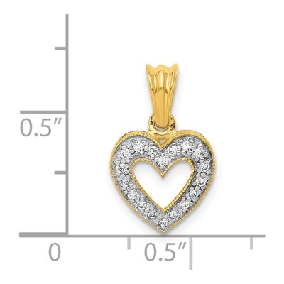 14K Yellow Gold 1/10 ct tw Diamond Heart Pendant – view 5