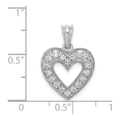 14K White Gold 1/4 ct tw Diamond Heart Pendant – view 5