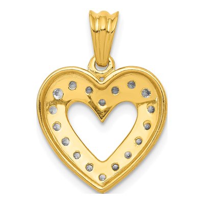 14K Yellow Gold 1/4 ct tw Diamond Heart Pendant – view 4