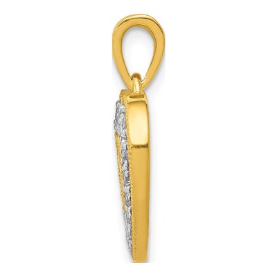14K Yellow Gold 1/4 ct tw Lab-Grown Diamond Heart Pendant – view 3