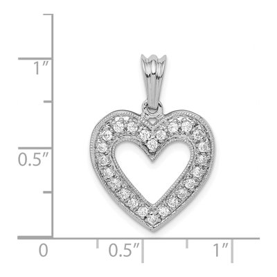 14K White Gold 1/3 ct tw Diamond Heart Pendant – view 5