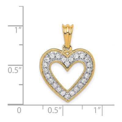 14K Yellow Gold 1/3 ct tw Diamond Heart Pendant – view 4