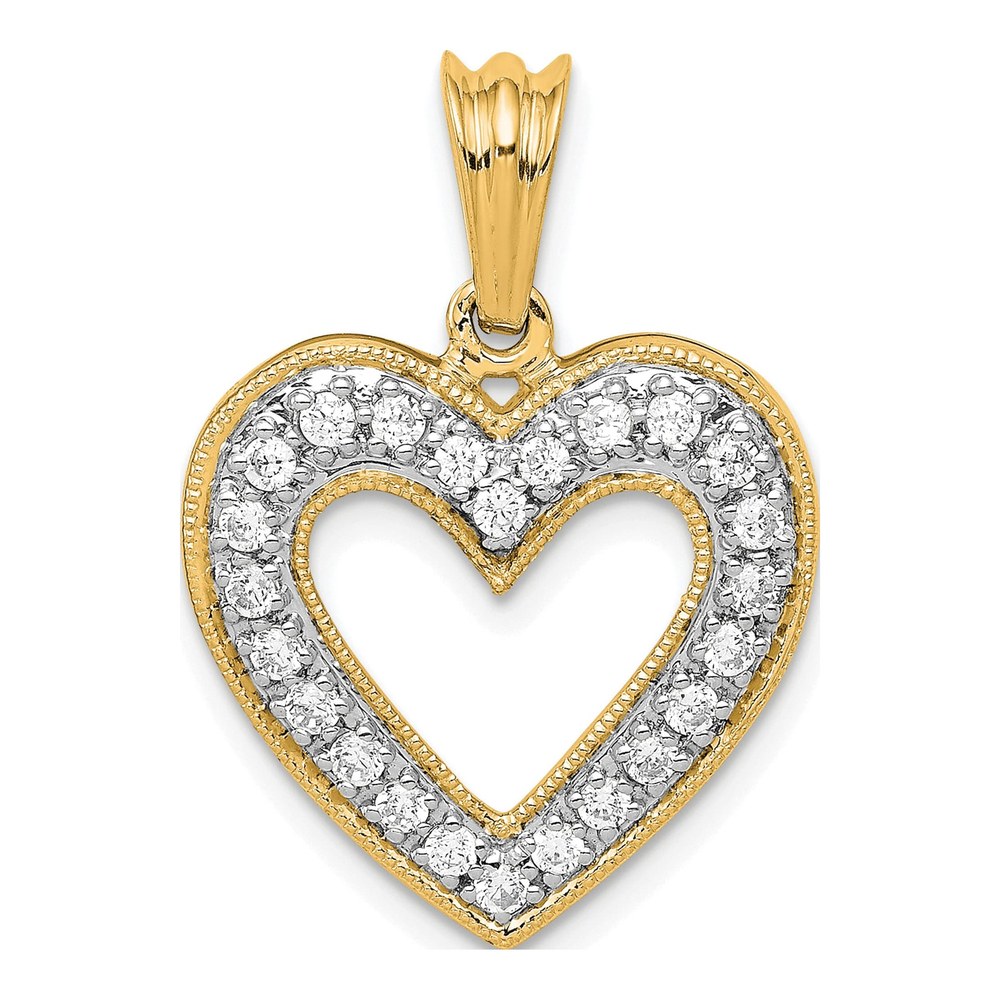14K 1/3 Carat Lab Grown Diamond Vs/si+ G+ Complete Heart Pendant