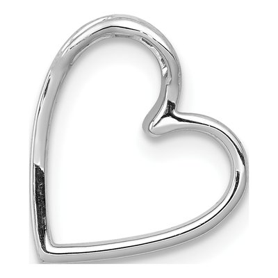 14K White Gold 1/10 ct tw Diamond Heart Slide Pendant – view 4