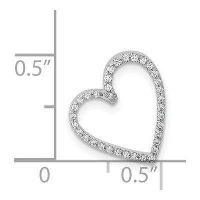 14K White Gold 1/10 ct tw Diamond Heart Slide Pendant – view 5